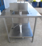 All Stainless-Steel Table w/shelf, sink & can opener 102"W x 30"D x 36"H, #7978