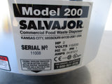 NEW Salvajor 200 Disposer, Basic Unit Only, 2 HP Motor, 115v, OPEN BOX, #8507