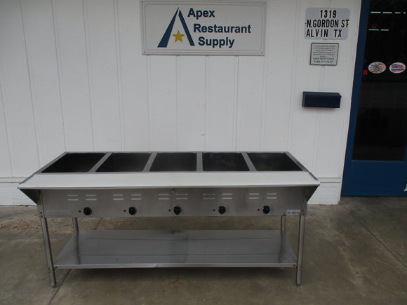 ServIt 5 Well Electric Steam Table w/ Undershelf 208/240, TESTED, #8515