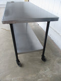 Stainless Steel 72" x 30" Table w/ lower shelf, casters, can opener base, #8784