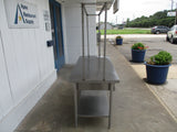 All Stainless-Steel Table w/drawers, lower shelf & pot rack, #8979