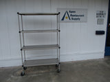 Commercial All Stainless-Steel Shelving Unit on casters 48"W x 18"D x 76"H, #9023