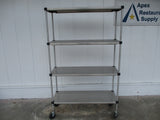 Commercial All Stainless-Steel Shelving Unit on casters 48"W x 18"D x 76"H, #9023