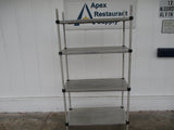 Commercial All Stainless-Steel Shelving Unit on casters 38"W x 18"D x 76"H, #9024