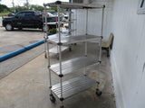 Commercial Stainless-Steel Shelving Unit w/casters 36"W x 18"D x 69"H, #9026