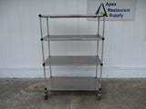 Commercial Stainless-Steel Shelving Unit w/casters 48"W x 24"D x 70"H, #9028