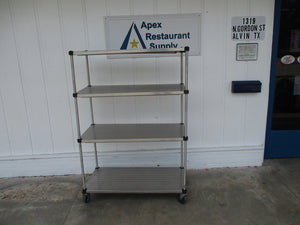 Commercial Stainless-Steel Shelving Unit w/casters 48"W x 24"D x 70"H, #9029