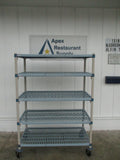 HEAVY DUTY Metro Shelving Unit WITH CASTERS, 48"W x 24"D x 67"H, #9064