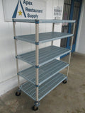 HEAVY DUTY Metro Shelving Unit WITH CASTERS, 48"W x 24"D x 67"H, #9064