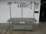 All Stainless-Steel Table w/drawers, lower shelf & pot rack, 72x30x34(78), 115/120v, #9065