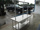 All Stainless-Steel Table w/drawers, lower shelf & pot rack, 72x30x34(78), 115/120v, #9065