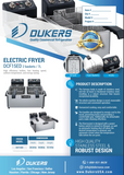 NOW OFFERING!! Brand New DUKERS Electric Countertop Two Basket Fryer #DCF15ED, 30lb., 208v