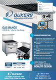 NEW Dukers DCR36-6B-NG 36″ Gas Oven Range w/(6) Open Burners, Natural Gas