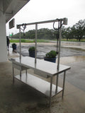 All Stainless-Steel Table w/drawers, lower shelf & pot rack, 72x30x34(78), 115/120v, #9066