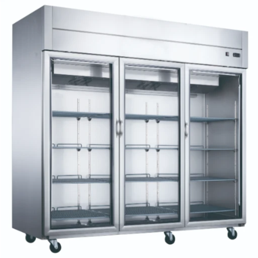 New Dukers D83AR-GS3 Top Mount Glass 3-Door Commercial Reach-in Refrigerator