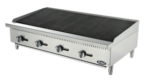 New Atosa ATCB-48 Heavy Duty Stainless Steel 48" Char-Rock Broiler