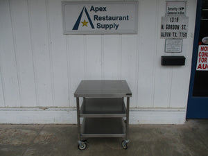 All Stainless Steel Equipment Stand With 2 Shelves On Casters #6723