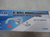 MF2000-12 ABC Wall Mount Faucet 8" Wall Mount 12" Spout Commercial