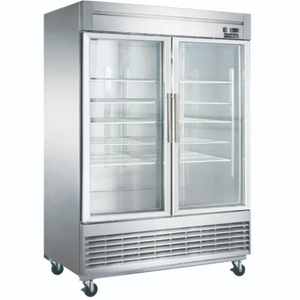 NEW Dukers D55R-GS2 Bottom Mount Glass 2-Door Commercial Reach-in Refrigerator