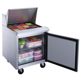 New Dukers DSP29-12M-S1 1-Door Commercial Food Prep Table Refrigerator Mega Top