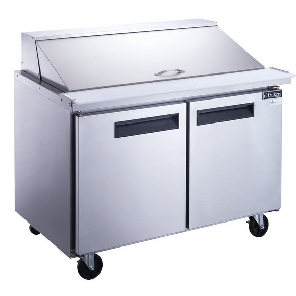 New Dukers DSP48-18M-S2 2-Door Commercial Food Prep Table Refrigerator Mega Top