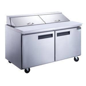 New! Dukers DSP60-16-S2 2-Door Commercial Food Prep Table Refrigerator