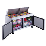 New Dukers DSP60-24M-S2 2-Door Commercial Food Prep Table Refrigerator Mega Top