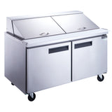 New Dukers DSP60-24M-S2 2-Door Commercial Food Prep Table Refrigerator Mega Top