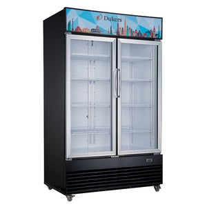New Dukers DSM-41R Commercial Glass Swing 2-Door Merchandiser Refrigerator