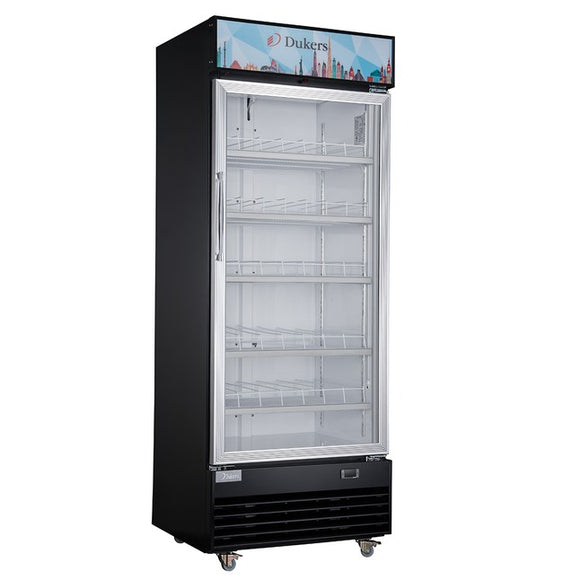 NEW DUKERS LG-430 Commercial Single Swing Door Glass Merchandiser Refrigerator
